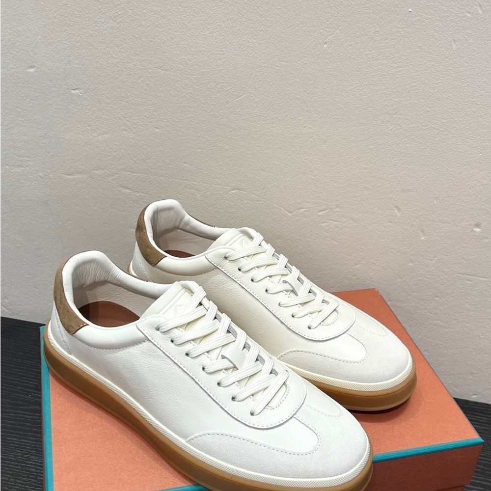 Loro Piana Tennis Walk Sneakers Classic WhiteLaced Shoes - Picture 4 of 8